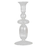 Large Clear Glass Dinner Candle Holder